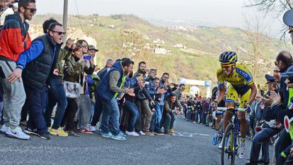 Contador, durante la quinta etapa de la Tirreno-Adri&aacute;tico.