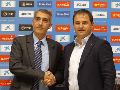 Ramon Robert, consejero delegado del Espanyol, y Jordi Lardín, director deportivo.