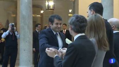 Somoano durante la recogida del Premio Nacional de Televisión.