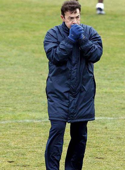 Abel, en un entrenamiento con el Atlético.