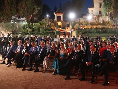 Los jefes de Estado y de Gobierno europeos, en un espectáculo de flamenco en la noche del jueves en los jardines de la Alhambra.