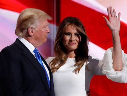Melania Trump i el seu marit, durant un acte a Cleveland, Ohio, al juliol.