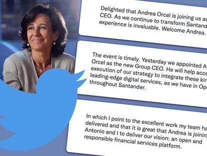 Los tuits que Ana Patricia Botín mandó sobre Andrea Orcel.