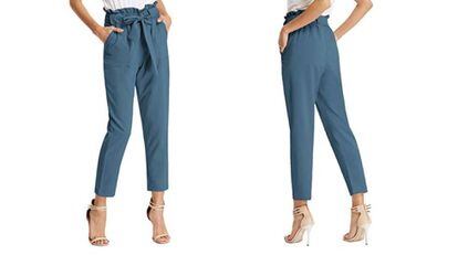 Boden Pantal\u00f3n de cintura alta azul look casual Moda Pantalones Pantalones de cintura alta 