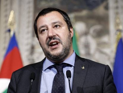 Matteo Salvini, líder de la Liga, ayer en el Palacio del Quirinal.