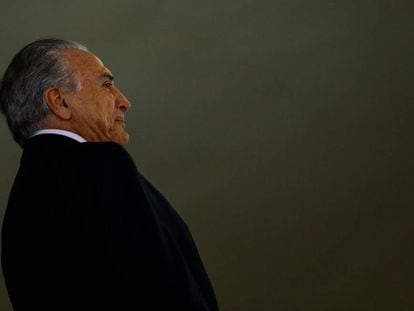 El presidente interino de Brasil, Michel Temer, en la recepeci&oacute;n a los atletas ol&iacute;mpicos