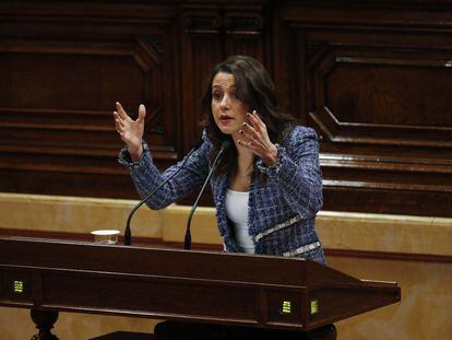 Inés Arrimadas, en el Parlament de Cataluña, en una imagen de archivo.