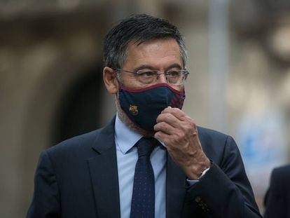 Josep Maria Bartomeu, el 11 de septiembre en la ofrenda floral en el monumento de Rafael Casanova.