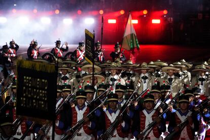 Ceremonia del Bicentenario de la Independencia de México, este lunes.