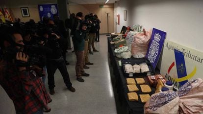 Los 331 kilos de heroína incautados por la Policía.