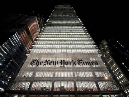 Vista del edificio sede del New York Times en Nueva York