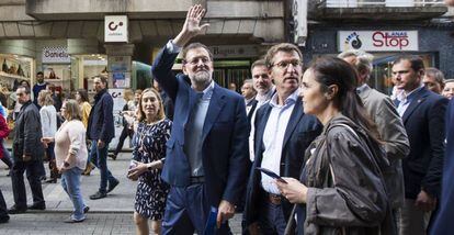Mariano Rajoy este jueves en Pontevedra.