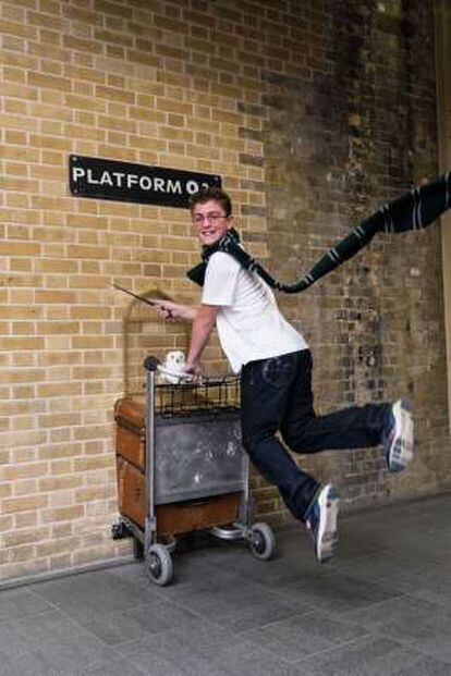 El carrito portamaletas de Harry Potter en la estación de King's Cross, en Londres.