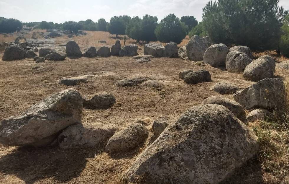 Disposición de las piedras que forman el crómlech de Totanés, en Toledo.
