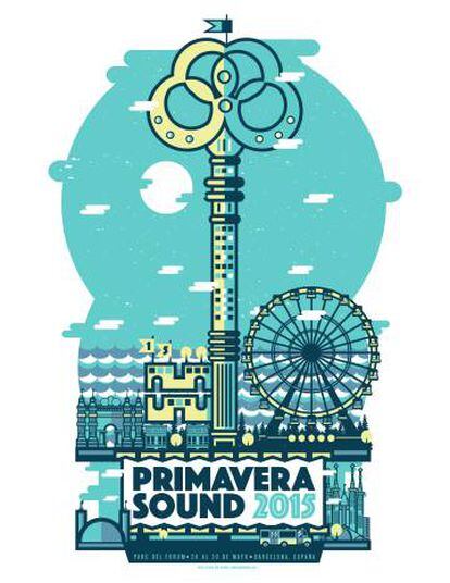 Cartel del festival Primavera Sound 2015 en Barcelona.