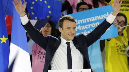 Emmanuel Macron, en plena campa&ntilde;a electoral.