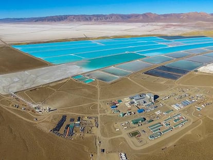 La planta de Sales de Jujuy en el salar de Olaroz, en la provincia argentina de Jujuy.