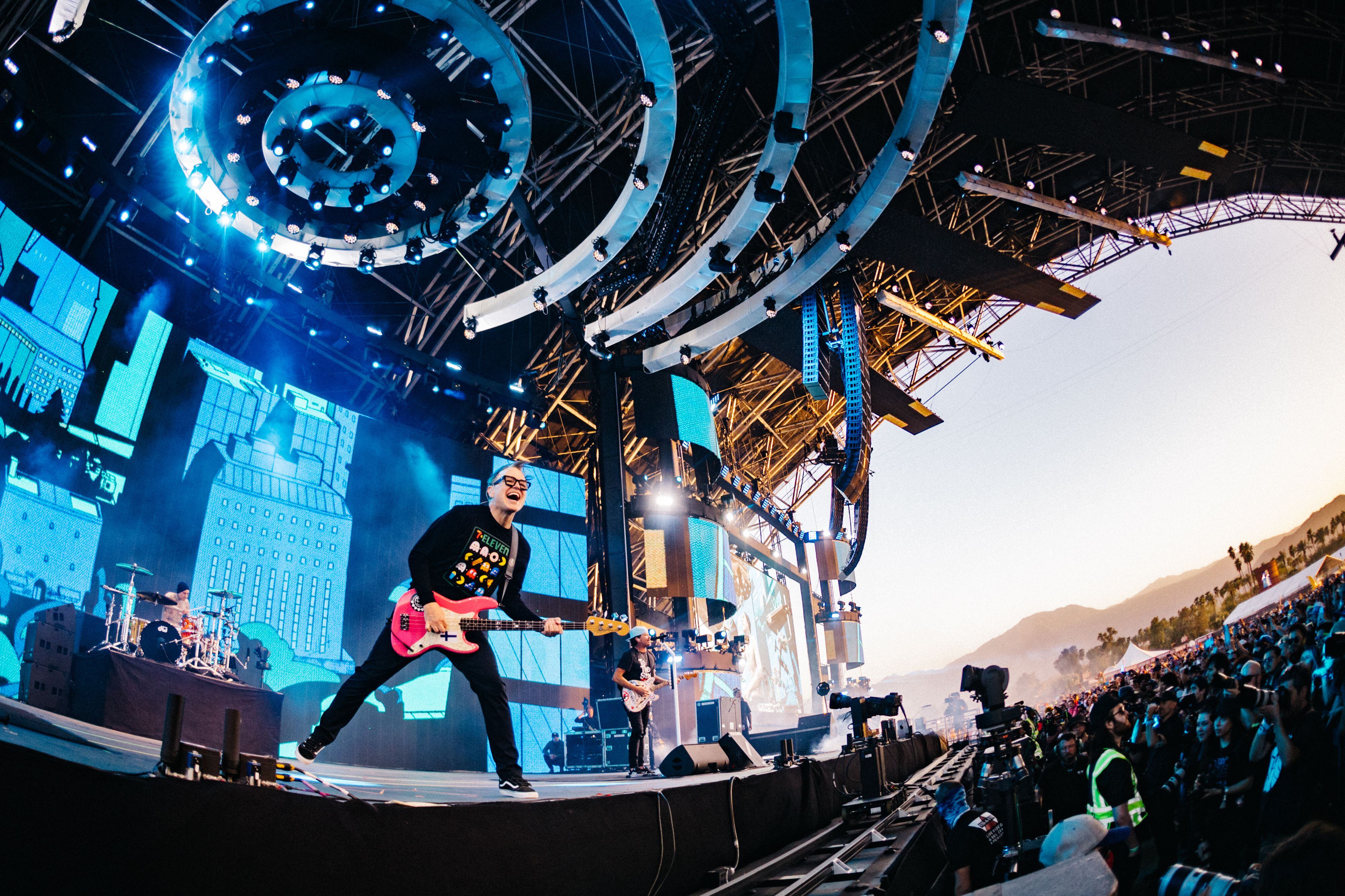 Blink-182, una de las bandas principales del cartel de este año, en el festival Coachella, en Indio (California), en abril de 2023. 