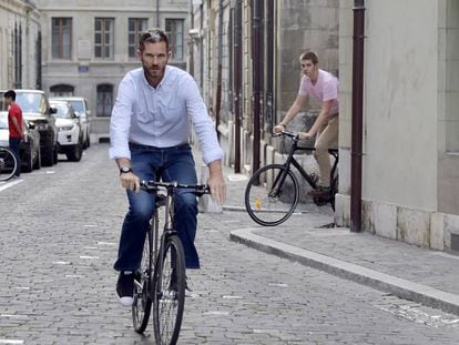 Iñaki Urdagarin, por las calles de Ginebra.