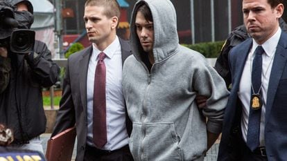 Martin Shkreli, during his arrest for fraud.