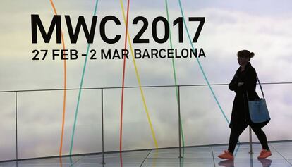 Una visitant del Mobile World Congress.