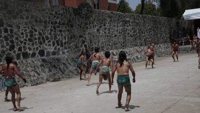 Un partido de juego de pelota en Azcapotzalco (Ciudad de México).