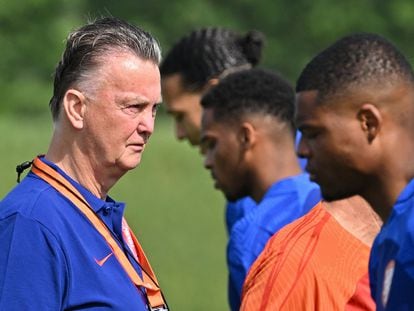 Louis Van Gaal, seleccionador de Países Bajos, durante una sesión de entrenamiento previa al Mundial.