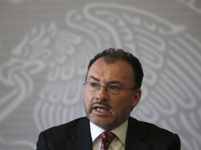 Luis Videgaray, en una conferencia de prensa, este martes.