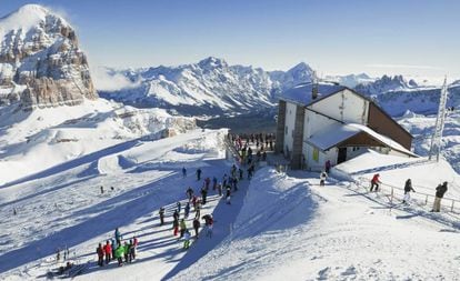Estación de esquí de Lagazuoi, en la zona de Cortina d'Ampezzo, en los Dolomitas.