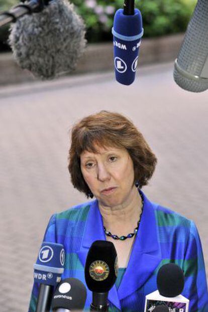 Catherine Ashton, en Bruselas el lunes. 