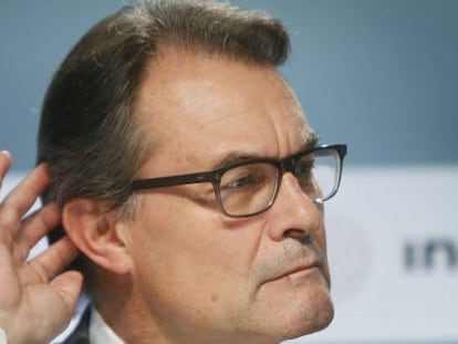 El presidente de la Generalitat, Artur Mas durante su intervención en la inauguración de la XXXI Reunión del Círculo de Economía en Sitges.