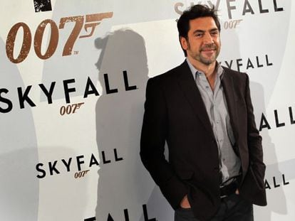 Javier Bardem, en la presentación en Madrid de 'Skyfall', en octubre de 2012.