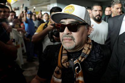 Maradona, a su llegada a Sinaloa.