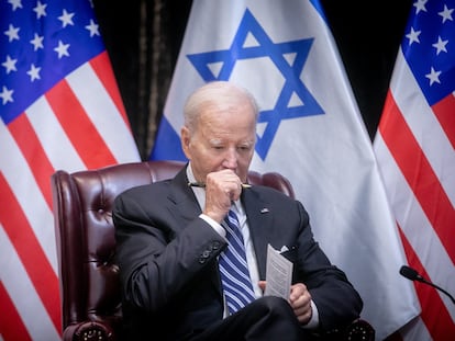 El presidente Joe Biden durante una reunión con Benjamin Netanyahu, en Tel Aviv, Israel, en octubre de 2023.
