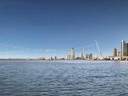Proyecto de funicular para unir Manhattan y Brooklyn con Governors Island.