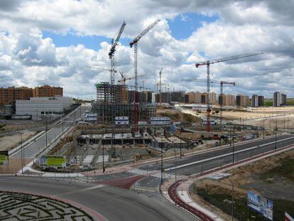 Obras de construcci&oacute;n del Nuevo Tres Cantos. 