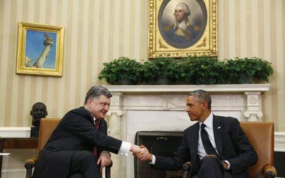 Poroshenko y Obama en el Despacho Oval.