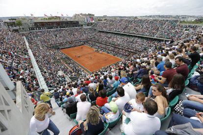 Panorámica de la pista central de Roland Garros.