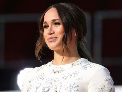 Meghan Markle en el escenario del concierto Global Citizen Live en Nueva York el 25 de septiembre de 2021.