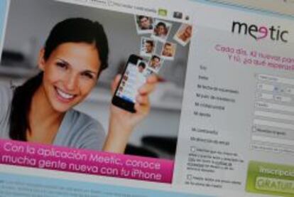 Página web de Meetic.