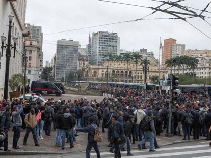 Huelga de conductores de autobuses en Sao Paulo (Brasil), la semana pasada. 