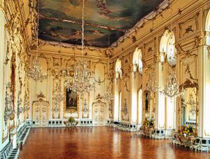 La barroca sala del Consejo del palacio arzobispal de Kromeriz.