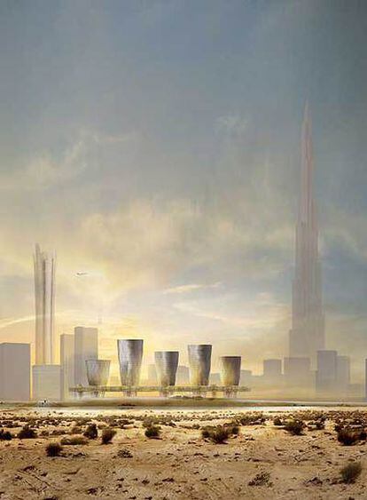 Proyecto de la firma española RCR en Dubai, con el edificio Burj Dubai (el más alto del mundo) al fondo.