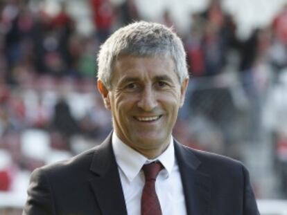 Quique Setién, en un partido contra el Sporting de Gijón.