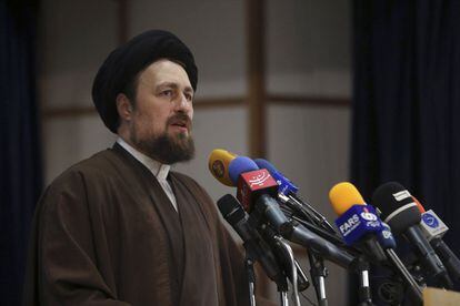 Hasan Jomeini, nieto del ayatolá, en diciembre al presentar su candidatura.