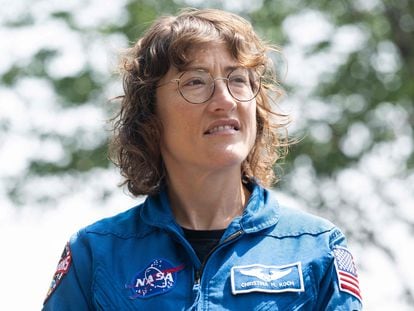 La astronauta de la NASA Christina Koch, durante el acto en el Capitolio de Washington, el jueves.