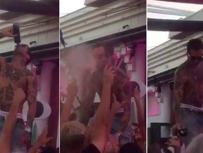 Un dj de una discoteca de Torremolinos (Málaga) escupe alcohol durante una fiesta. En vídeo, la discoteca cierra temporalmente por el incidente.