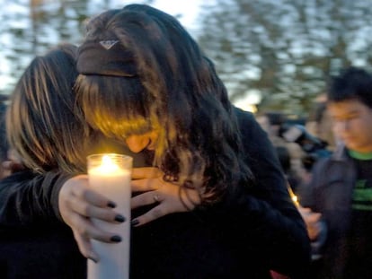 Concentraci&oacute;n de menores por un asesinato en Barcelona en 2008.