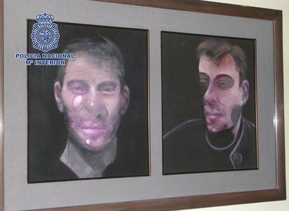 Fotografía facilitada por la Policía de uno de los cinco cuadros de Francis Bacon sustraídos el pasado verano en un domicilio de Madrid.
