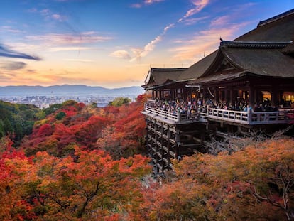 El templo de Kiyomizudera brinda una panor&aacute;mica espectacular sobre Kioto. 